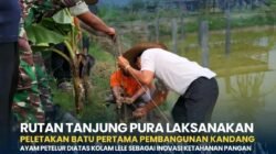 Rutan Tanjung Pura Laksanakan Peletakan Batu Pertama Pembangunan Kandang Ayam Petelur Diatas Kolam Lele sebagai Inovasi Ketahanan Pangan