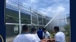 Tingkatkan kesigapan Petugas Lapas Binjai Gelar simulasi penanganan kebakaran Dengan Dinas Damkar Kota Medan