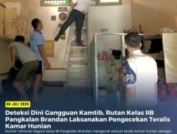 Deteksi Dini Gangguan Kamtib, Rutan Kelas IIB Pangkalan Brandan Laksanakan Pengecekan Teralis Kamar Hunian