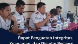 Rapat penguatan Integritas keamanan dan disiplin pegawai dalam Mewujudkan Lapas Pemuda kelas lll Langkat yang bersih aman dan berintegritas