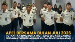 Apel Bersama Bulan Juli 2026 Rutan Tanjung Pura Ikuti Apel Secara Daring Bersama Kementerian Imigrasi dan Pemasyarakatan