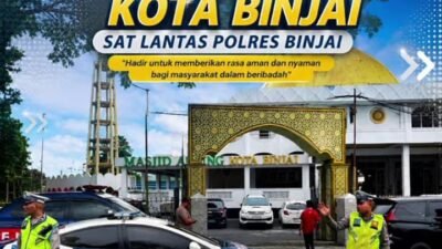 Ciptakan Rasa Aman, Satlantas Polres Binjai Gelar Patroli di Masjid Agung Kota Binjai