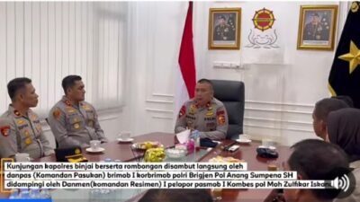 JALIN SILATURAHMI KAPOLRES BINJAI BERSAMA DANPAS BRIMOB I PERKUAT KOORDINASI KEAMANAN