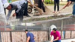 Jelang HUT Ke-81 Republik Indonesia Rutan Tanjung Pura Laksanakan Kegiatan Kebersihan Lingkungan Museum dan Rutan