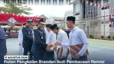 Rutan Pangkalan Brandan Ikuti Pembacaan Remisi Umum HUT Ke-81 Kemerdekaan RI di Rayon Langkat