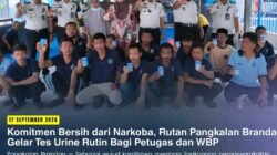 Komitmen Bersih dari Narkoba, Rutan Pangkalan Brandan Gelar Tes Urine Rutin Bagi Petugas dan WBP