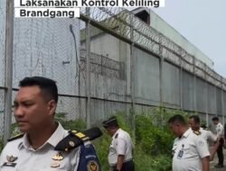 Perkuat Deteksi Dini Keamanan dan Ketertiban, Jajaran Lapas Narkotika Langkat Laksanakan Kontrol Keliling Brandgang