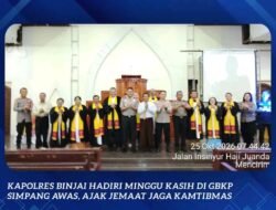 Kapolres Binjai Hadiri Minggu Kasih di GBKP Simpang Awas, Ajak Jemaat Jaga Kamtibmas